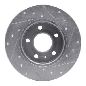 Chevrolet Meriva Brake Rotor (1) - Rear Left - R1 Concepts - Drilled & Slotted - Silver - `02-`08
